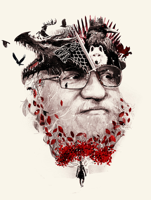 xombiedirge:  George R. R. Martin by Peter Strain / Tumblr / Store  