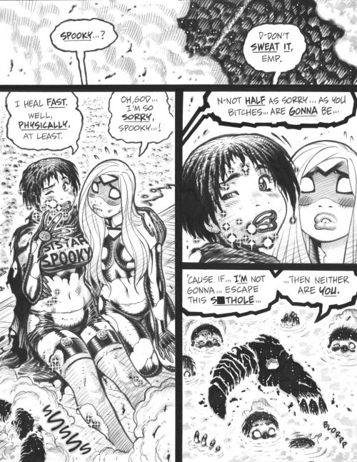 adamwarrencomics: At top, some costume design ideas for Sistah Spooky in civilian garb from her appearance in the story “My Dinner with Spookums” from the upcoming Empowered vol.10. The main thing left to figure out, here, is how short to make her