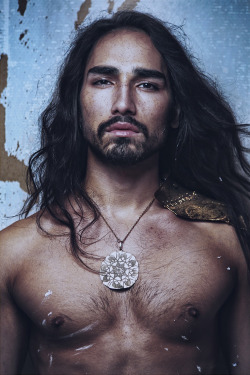 shadesofblackness:Willy Cartier photographed by Franck Glenisson at the Parisian atelier of artist Jack Servoz, and styled by Mickael Carpin, for the latest issue of Out magazine.