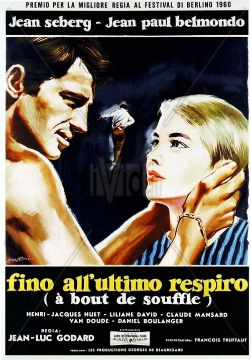 Affiche italienne d’A bout de souffle (v/ @grardcohen)