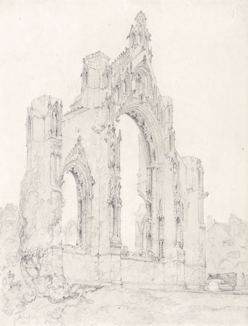 The Ruins of Howden Church, Yorkshire (ca. 1803 - Graphite and wash on cream wove paper) - John Sell