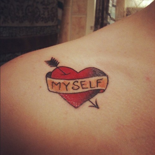 fuckyeahtattoos:My new tattoo, reminding me every day to love myself. :) Done by Ryan at Freaks on N