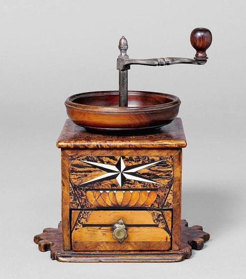 Coffee or Spice mill, first half 18th century, Burgundy. 2 Table top coffee mill, early 18th century