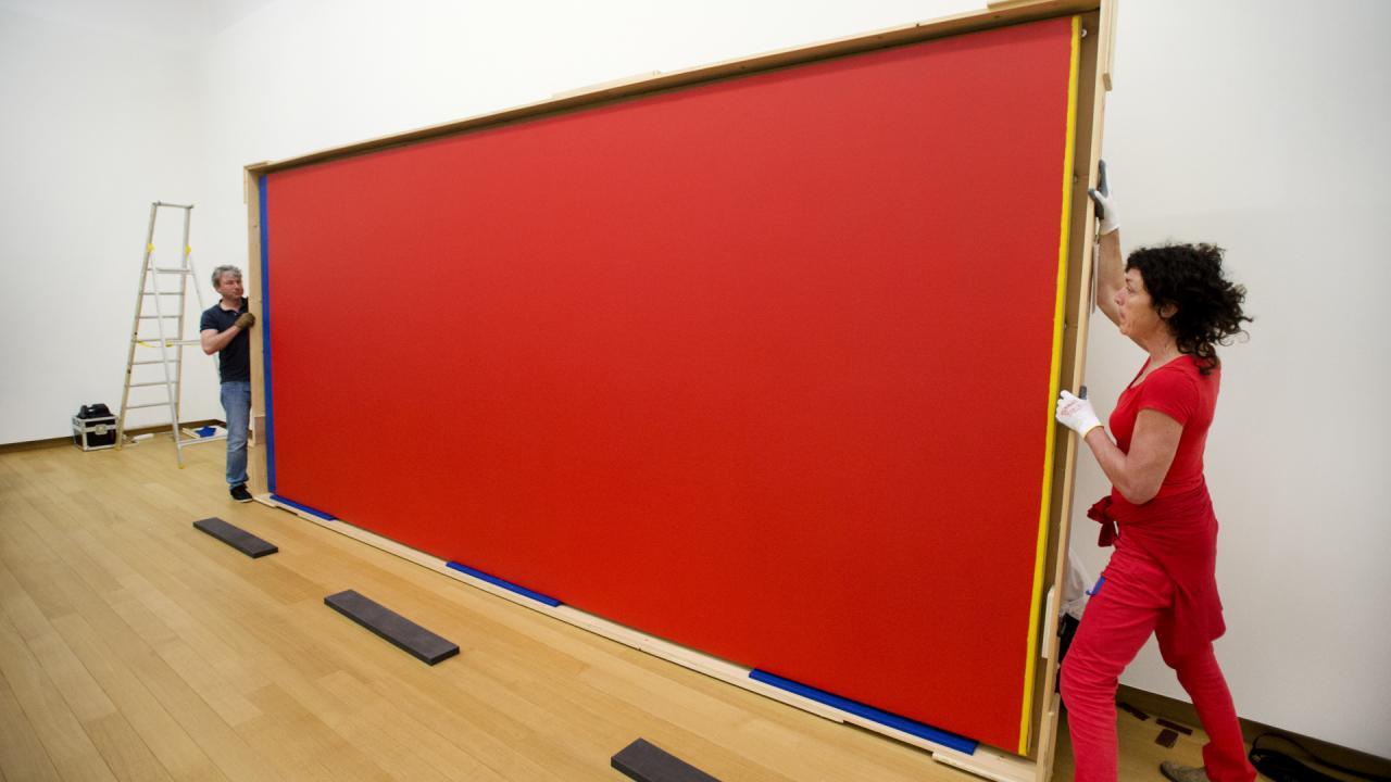 “The famous painting Who’s Afraid of Red, Yellow and Blue III by the American artist Barnett Newman (1905-1970) can be seen from Thursday again at the Stedelijk Museum in Amsterdam.” (nu.nl) [2014]