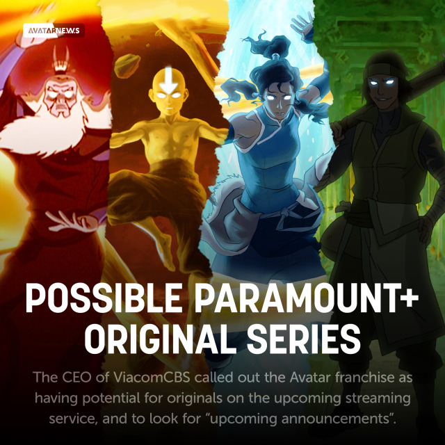 CEO says Avatar franchise has potential for new original series on Paramount+, the new streaming service launching next year to...