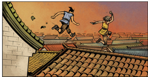 Coloured panels from The Nameless City book 3, The Divided Earth, out in September 2018 from First S