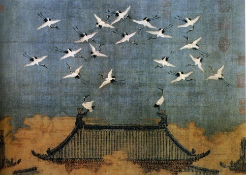 Emperor Huizong of Song (宋徽宗赵佶) (1082–1135) Title: 瑞鶴 (Auspicious Cranes) Date: 1112 _