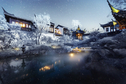 mingsonjia:  风雪夜入桃花源 Suzhou (winter) by jkang康劲 