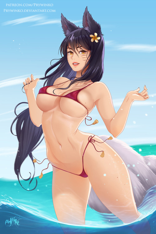prywinko: Beach Queen Ahri( DVA cosplay). August reward by Prywinko NSFW image, NSFW animation on my