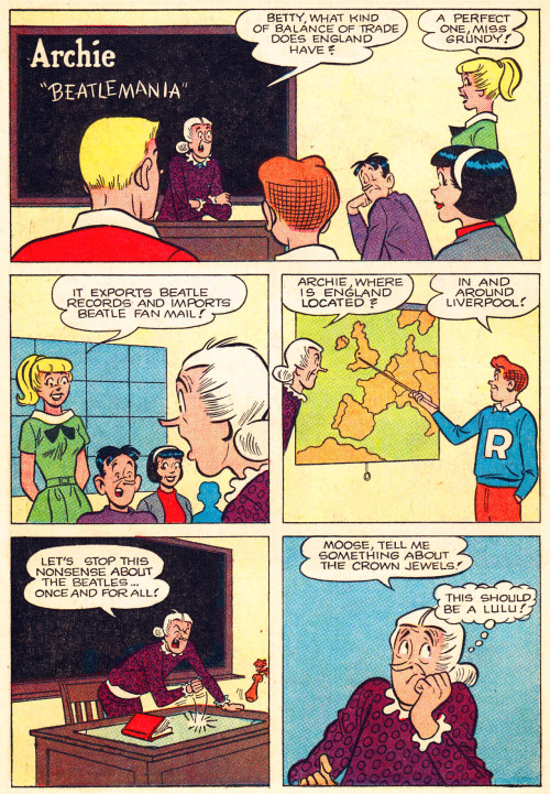 From Beatlemania, Archie’s Joke Book #89 (1965).