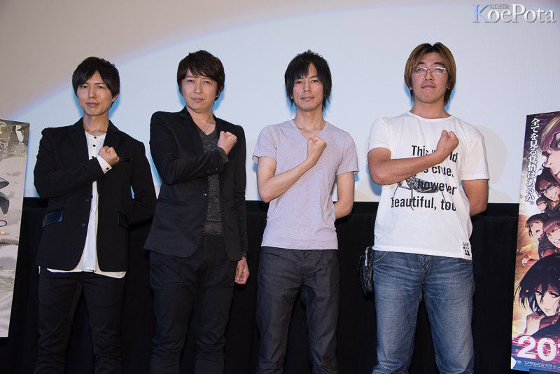 Kamiya Hiroshi (Levi), Ono Daisuke (Erwin), Isayama Hajime, and Araki Tetsuro made