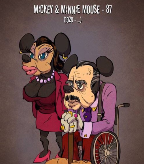 here’s my interpretation of disney characters as their real ages and minnie mouse has HUGE TITS