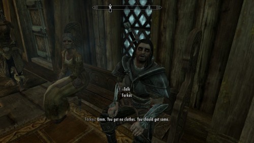 Running around naked in Skyrim