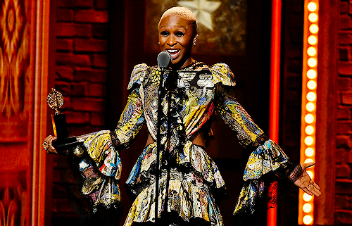 angelicaschuqler:Actress Cynthia Erivo accepts the award for Best Performance by an Actress in a Lea