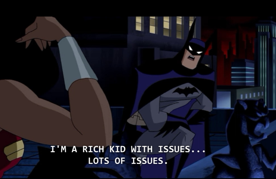 quipquipquip:  A one-line summary of the last seventy-five years of the Batman franchise.
