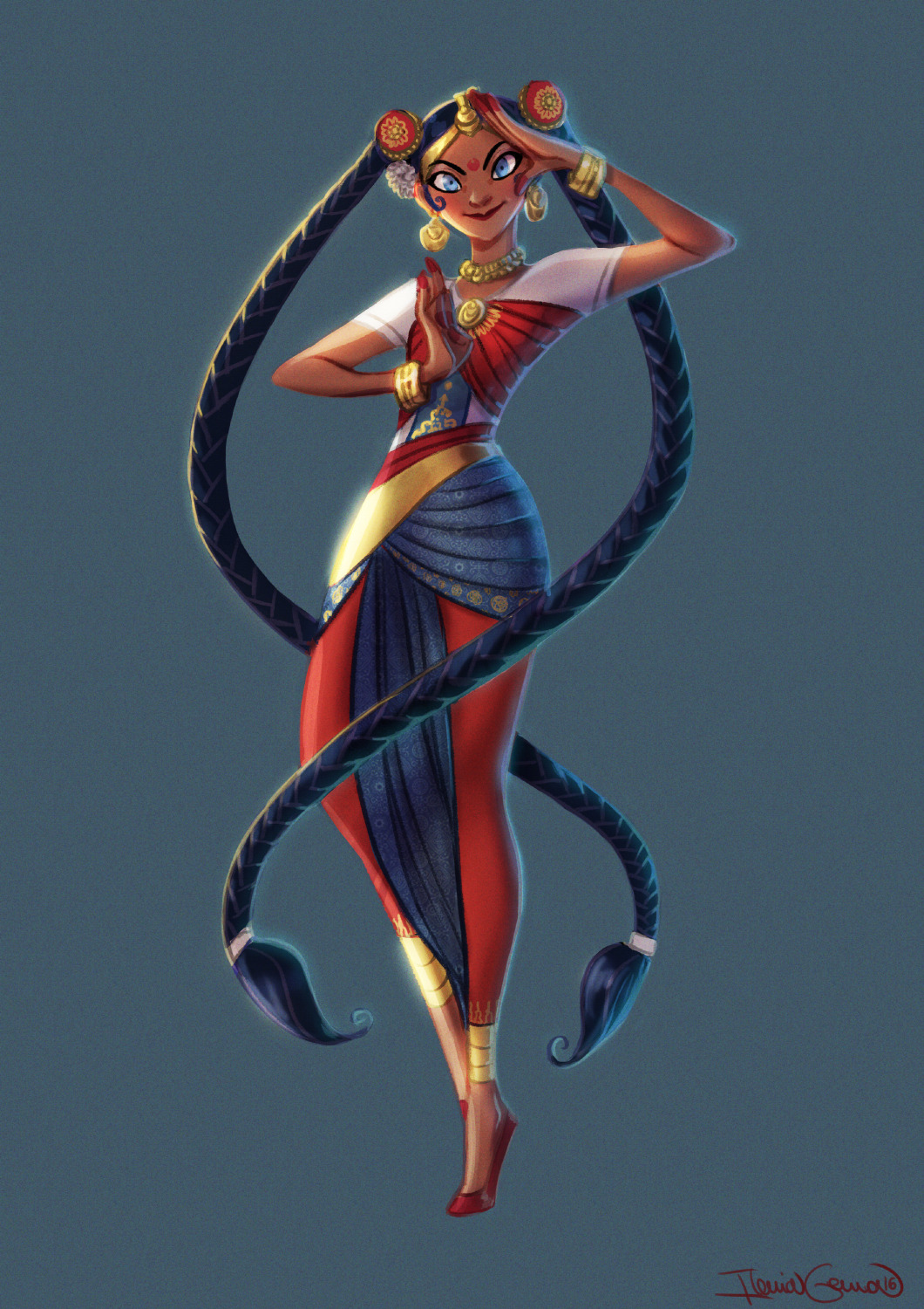 shishitsunari:  A Character Design I did for a Character Design Challenge on FB!Indian