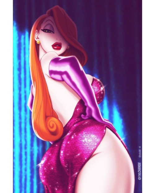 thechamba:  @eddieholly absolutely blessed the fluff out of my sketch of #JessicaRabbit, WOW  Look at those colours, so lovely.  Go give him a follow if you already aren’t. He’s been arting some wicked for years now since back in the older Deviantart