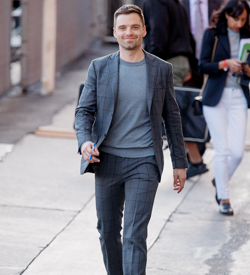 dorkychris: Sebastian Stan arriving at Jimmy Kimmel LIVE.