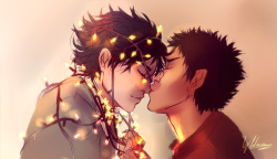 llaren:  Iwaoi Christmas Week, Day 2:   Decorating // Mistletoe  (I’m sure this still counts as decorating ._. )