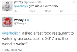 awkward-lee:the wendy’s twitter is on fire today