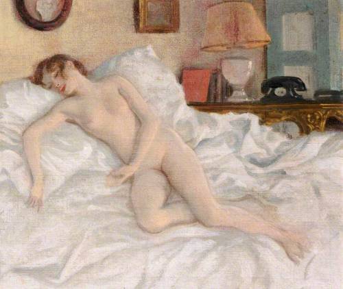 Rex Whistler (British, 1905–1944)A Nude Study of Lady Caroline Paget on a Bed
