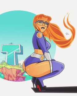 chillguydraws: ironbloodaika:   terryalec: StarFire!? More like StarFYE! 😝🤘🏾…..no?….ok.. I’ll go draw something else. ✍🏾😅 #ARTBOSS #illustration #theartboss #illart  #drawing #artists #sketch #art #artwork #inks #lineart #artist