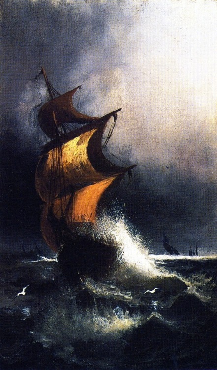 artist-tanner:Ship in a Storm, 1879, Henry Ossawa Tanner