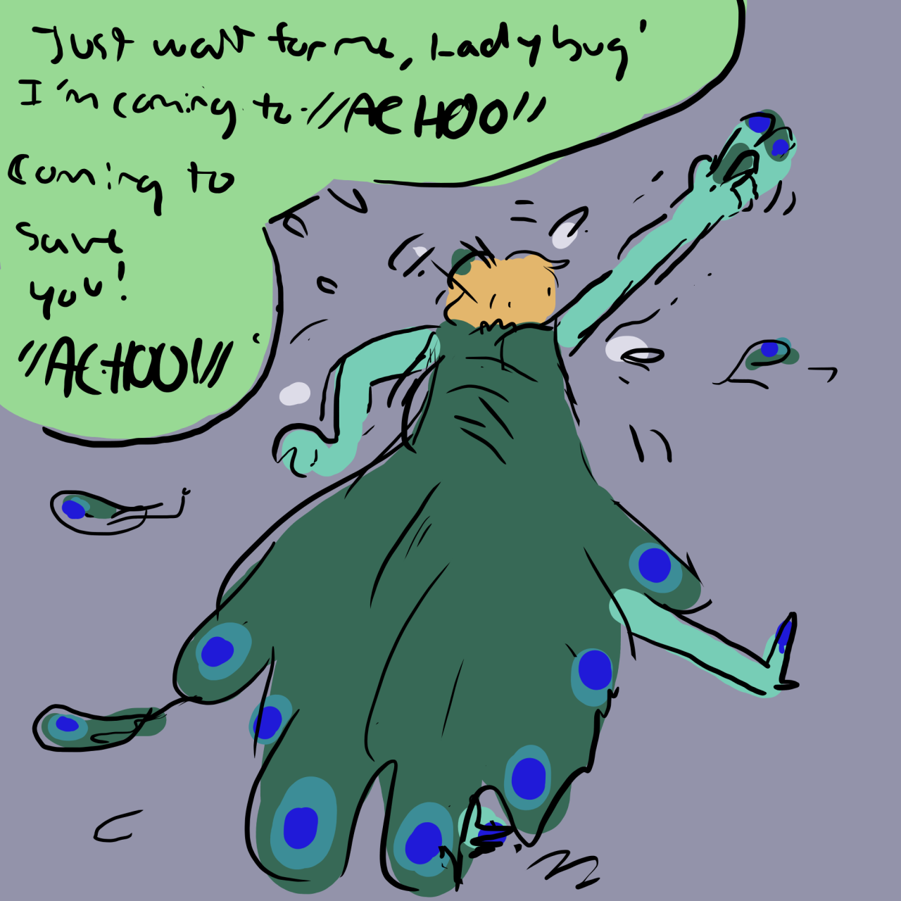 frogopera:  when you’re allergic to feathers but you gotta go beat up your father