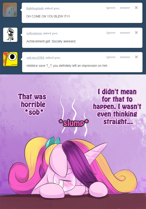 highschool-cadance:  i guess somepony did…  I’m loving this blog. So cute >w<