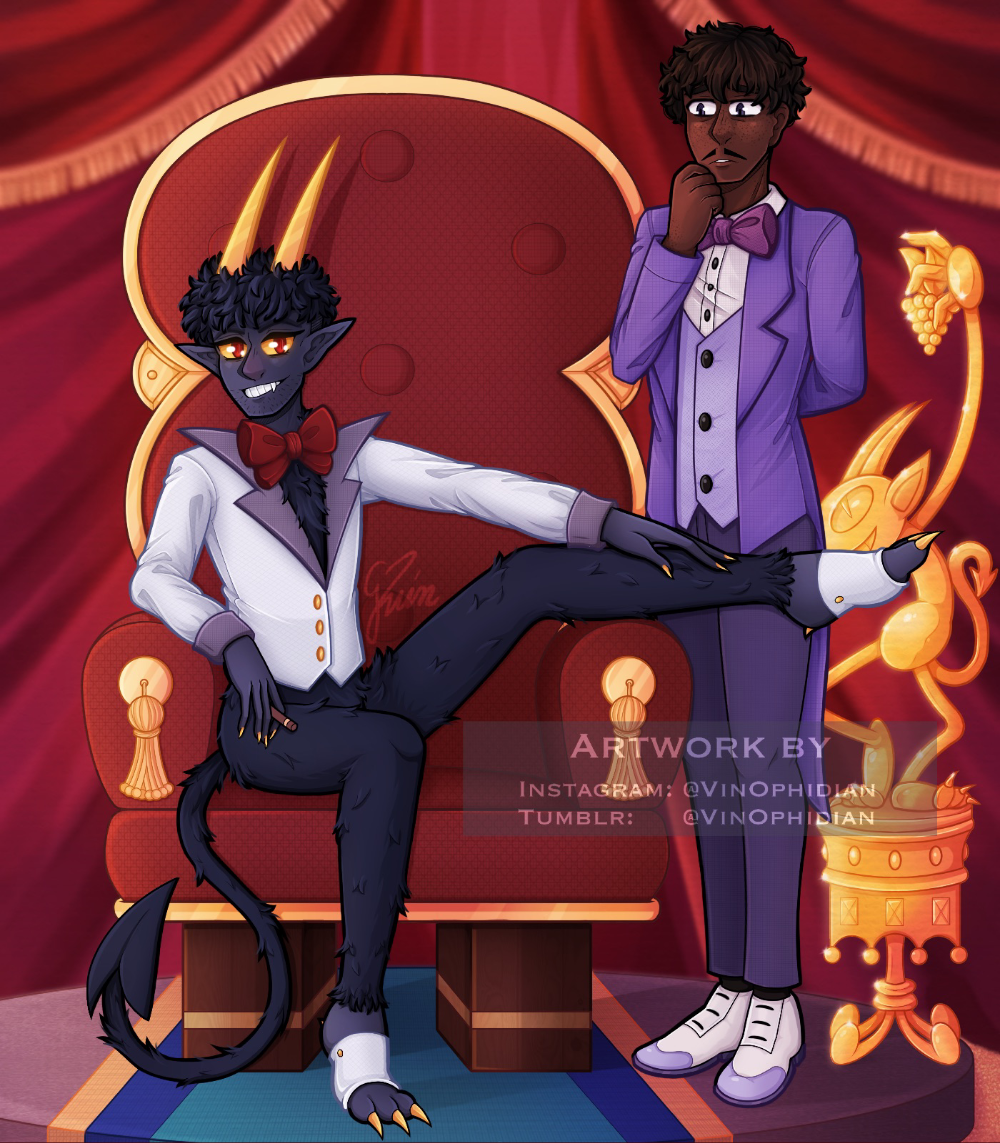 Welcome to my Orbit! — Fanart of The Devil and King Dice from The Cuphead