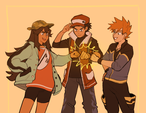trinketiers:doodles of the kanto kids!! shoutout to pokemasters for my life