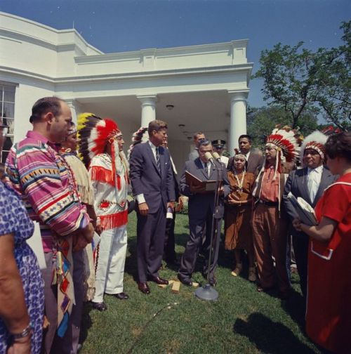 In 1962, JFK met with members of the American Indian Chicago Conference, who had convened the year b