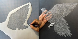 quierodecirtequiero:  ticytacs:  ladyinterior:  Paper Art, Maude White  and I didn’t want to cut out bat silhouettes   *-* 