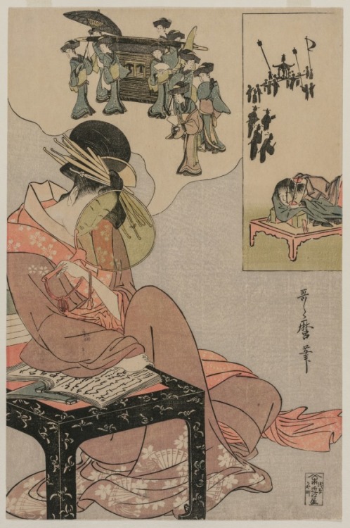 cma-japanese-art: Courtesan Dreaming of a Marriage Procession, Kitagawa Utamaro, late 1790s, Clevela