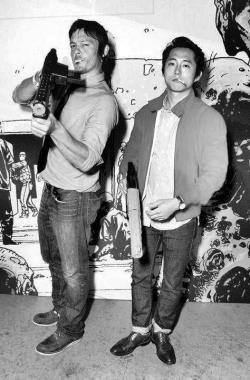  Cast of The Walking Dead (Norman Reedus and Steven Yeun)  lot of kisses :* @isaaa_cursio