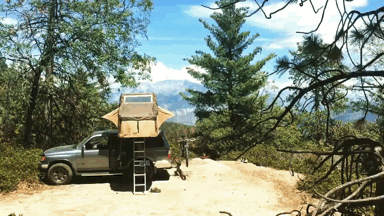 smallandtinyhomeideas:  gabrielcraft: rooftop tent living mag | face | insta GIF