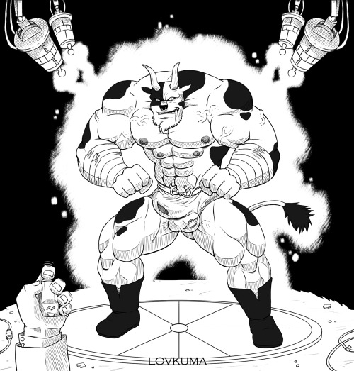 lovmykuma:  Moooooooooo……I always found Taurus too thin for his height and physical type. I as an taurine could not admit this. So I took him to my “manlynizator”  machine. Let’s see the results…