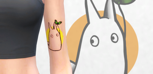 simsink: no face &amp; mini totoro tattoos for the sims 4all genders, teen-elder, bg compatiblet