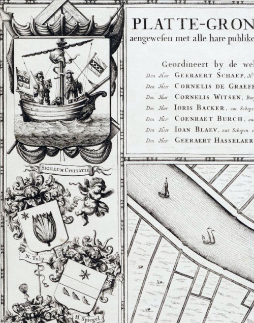 Julius Milheuser (after Daniël Stalpaert) - Map of Amsterdam (1662). Detail.