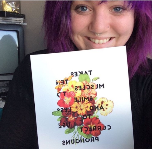 black–lamb:  An IG follower sent me this! They said they bought my print for a friend who is transitioning 😁😁😁😁 so glad it could help someone out   You can buy on inprnt.com. Search: Alesia fisher 