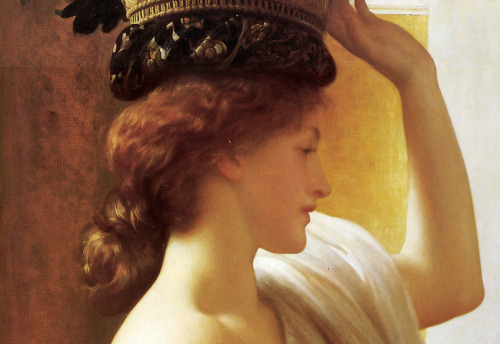 darkmacademia: details / girl with a basket of fruit (1863), frederic leighton