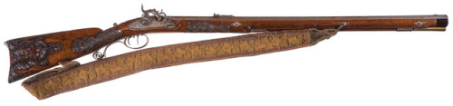 Engraved J.P. Sauer & Sohn percussion jaeger rifle, mid 19th century.from Rock Island Auctions