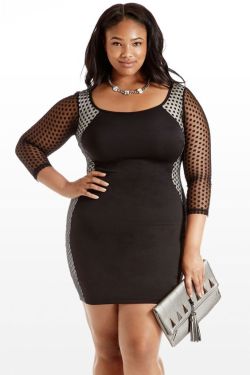 beautiful-real-women:  Shrugs and Kisses Dot Print Dress for beautiful curves. Curvy girl inspiration apparel clothing design. #PlusSize