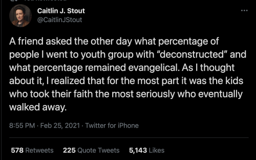 a-queer-seminarian:A twitter thread by Caitlin J. Stout @CaitlinJStout from Feb 25 2021 reading,A fr