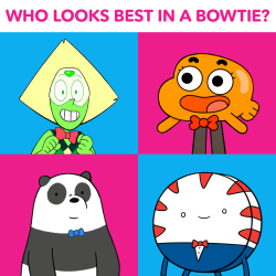 Who is rocking the bowtie best&hellip;Peridot, Darwin, Panda, or PepBut? 