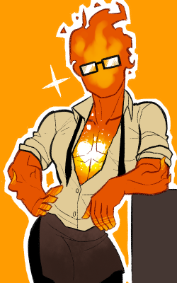 sansscham:  knocker12:  //ㅅ// &lt;3  That’s it. I’m drawing lewd Grillby tonight. 