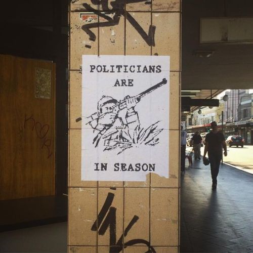 Anarchist posters seen around Sydney.