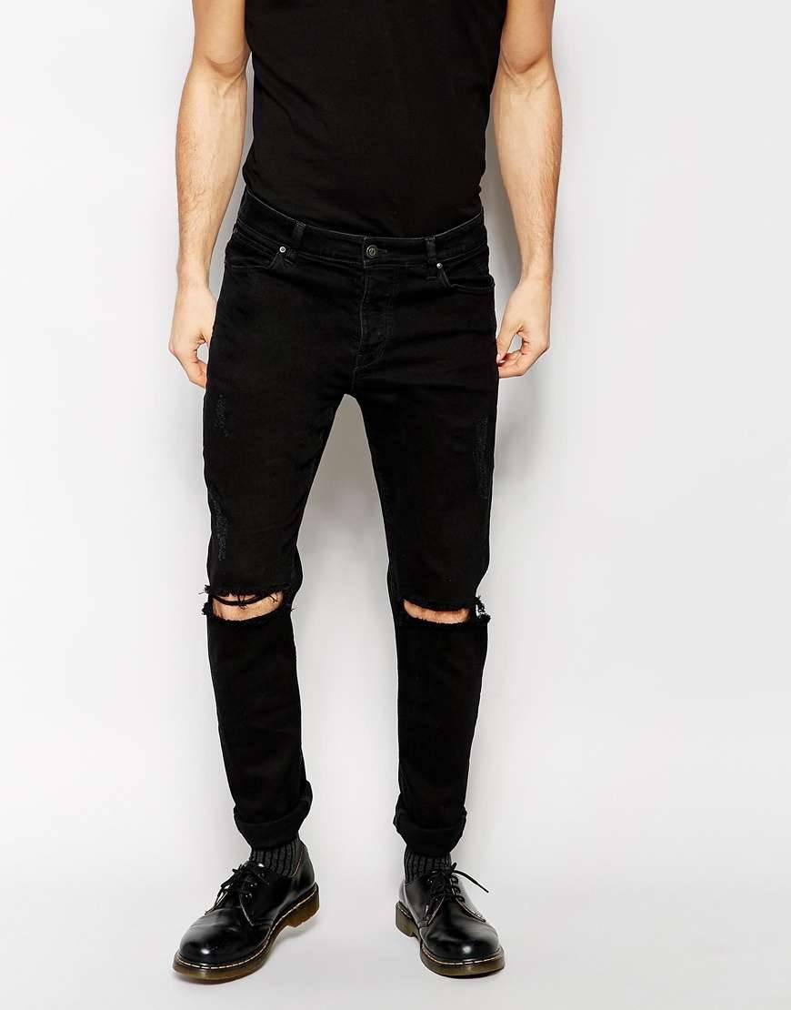wantering-blog:  Skinny and Ripped        ASOS Skinny Jeans With Extreme Rips