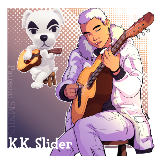 Next up on the list, and most voted… K.K. Slider!  Let me know who you want me to draw next! 