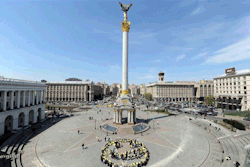 Gasoline-Station:  Kiev’s Independence Square Yesterday/Today Picture: These Two